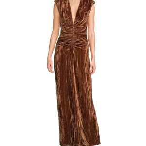 Ronny Kobo Collection Copper Velvet Maxi Dress